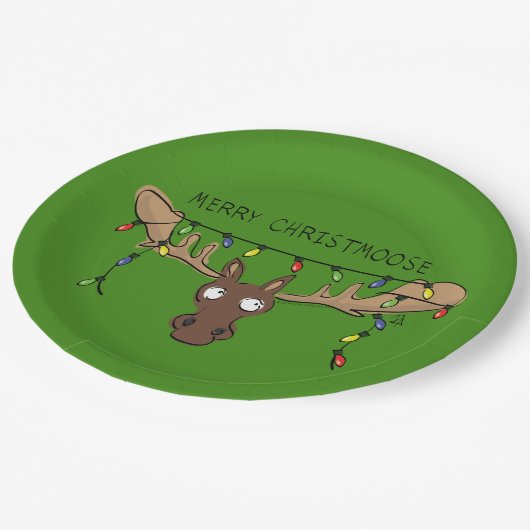 Kerstmis met een grappige feestdag papieren bordje (Gekanteld)