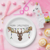 Kerstmis met een grappige feestdag papieren bordje (Feest)