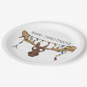 Kerstmis met een grappige feestdag papieren bordje (Gekanteld)