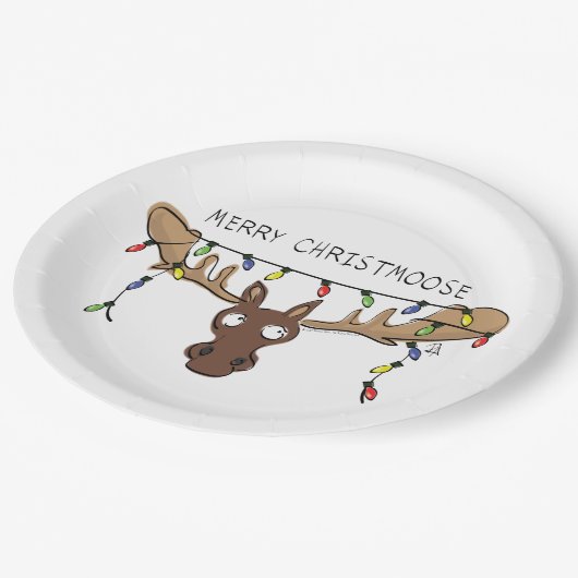 Kerstmis met een grappige feestdag papieren bordje (Gekanteld)