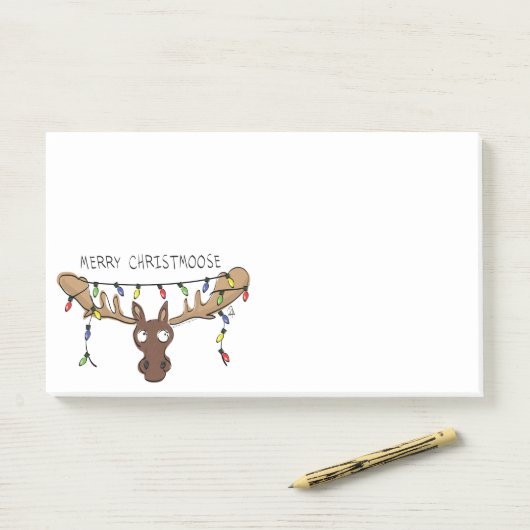 Kerstmis met een grappige feestdag post-it® notes (Op bureau)