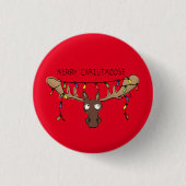 Kerstmis met een grappige feestdag ronde button 3,2 cm (Voorkant)
