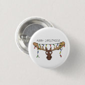 Kerstmis met een grappige feestdag ronde button 3,2 cm (Voorkant /achterkant)