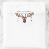 Kerstmis met een grappige feestdag ronde sticker (Tas)