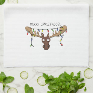 Kerstmis met een grappige feestdag theedoek