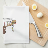 Kerstmis met een grappige feestdag theedoek (Quarter Fold)