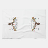 Kerstmis met een grappige feestdag theedoek (Horizontaal)