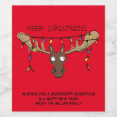 Kerstmis met een grappige feestdag wijn etiket (Enkel label)