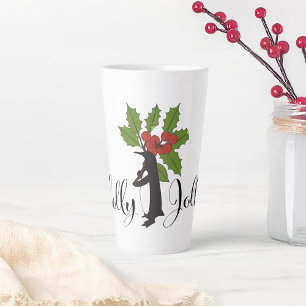 Kerstmis met een grappige pinguïn latte mok