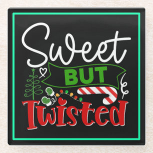 Kerstmis met een grappige twist glazen onderzetter
