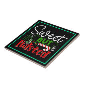 Kerstmis met een grappige twist tegeltje (Zijkant)