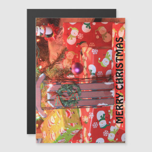 Kerstmis met een grote magneetkaart