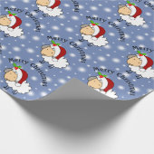 Kerstmis met een kersthat cadeaupapier (Hoek)