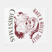 Kerstmis met een Kerstkrans Vintage Fleece Deken (Voorkant (Horizontaal))