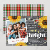 Kerstmis met een Kerstman gezinsfoto in landelijke Feestdagenkaart (Voorkant / Achterkant)