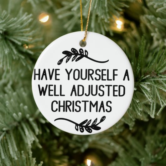 Kerstmis met een knipoog naar de chiropractie, Chi Keramisch Ornament (Boom)