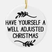 Kerstmis met een knipoog naar de chiropractie, Chi Keramisch Ornament (Voorkant)