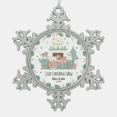 Kerstmis met een knus gevoel tin sneeuwvlok ornament (Voorkant)