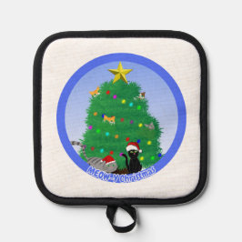 Kerstmis met een Miauw Pannenlap