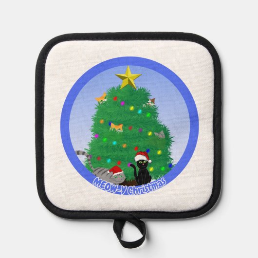 Kerstmis met een Miauw Pannenlap (Voorkant)