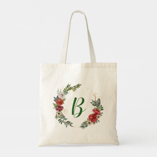 Kerstmis met een monogram tote bag (Achterkant)