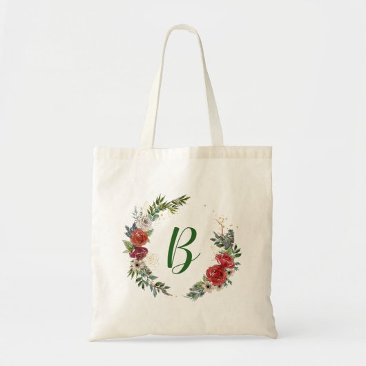 Kerstmis met een monogram tote bag (Voorkant)