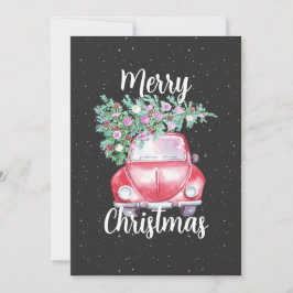 Kerstmis met een oldtimer auto feestdagenkaart