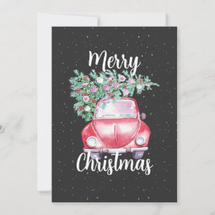 Kerstmis met een oldtimer auto feestdagenkaart