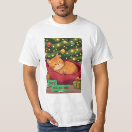 Kerstmis met een oranje kat t-shirt