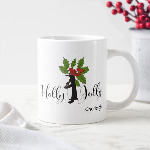 Kerstmis met een pretentieloze pinguïn is leuk en grote koffiekop