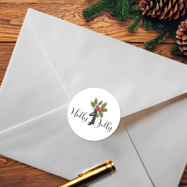 Kerstmis met een pretentieloze pinguïn is leuk en ronde sticker