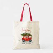 Kerstmis met een rode auto Tote Bag (Achterkant)
