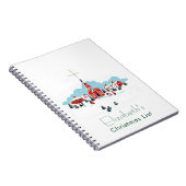 Kerstmis met een Rode Kerk en ster boven Notitieboek (Rechterzijde)