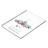 Kerstmis met een Rode Kerk en ster boven Notitieboek (Linkerzijde)