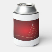 Kerstmis met een rode kerstboom blikjeskoeler (Blikje Achterkant)