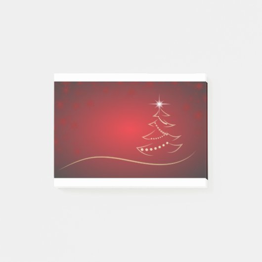 Kerstmis met een rode kerstboom post-it® notes (Voorkant)