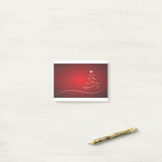 Kerstmis met een rode kerstboom post-it® notes (Op bureau)