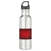 Kerstmis met een rode kerstboom waterfles (Voorkant)