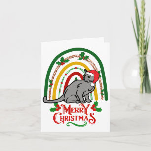 Kerstmis met een Russische blauwe kat Kaart