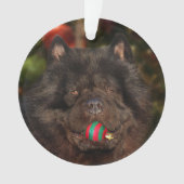 Kerstmis met een zwarte hond ornament (voorkant)