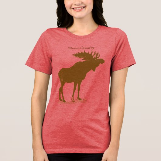 Kerstmis met eland Tri-Blend shirt (Voorkant)