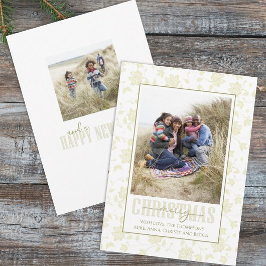 Kerstmis met Elegant Floral 2 Feestdagenkaart