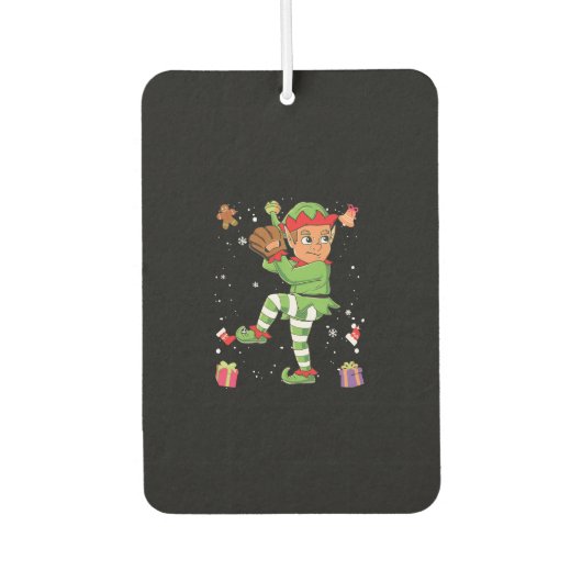 Kerstmis met Elf Baseball Pitcherns Luchtverfrisser (Voorkant)