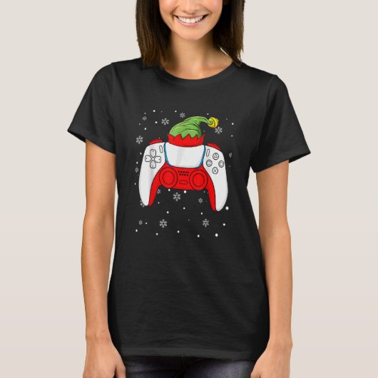 Kerstmis met Elf Gamer Controller jongens Kinder N T-shirt (Voorkant)
