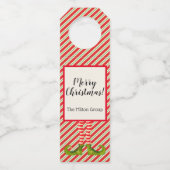 Kerstmis met Elf Leg Holiday Flessenhanger (Voorkant)