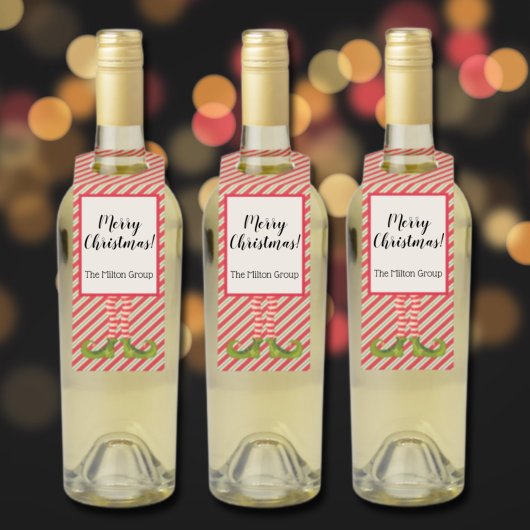 Kerstmis met Elf Leg Holiday Flessenhanger