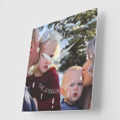 Kerstmis met elke naam Fotofamilie feestelijk Vierkante Klok (Hoek)