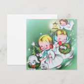 Kerstmis met engelen uit het verleden feestdagenkaart (Voorkant / Achterkant)