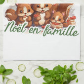 Kerstmis met familie theedoek (Gevouwen)