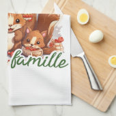 Kerstmis met familie theedoek (Quarter Fold)